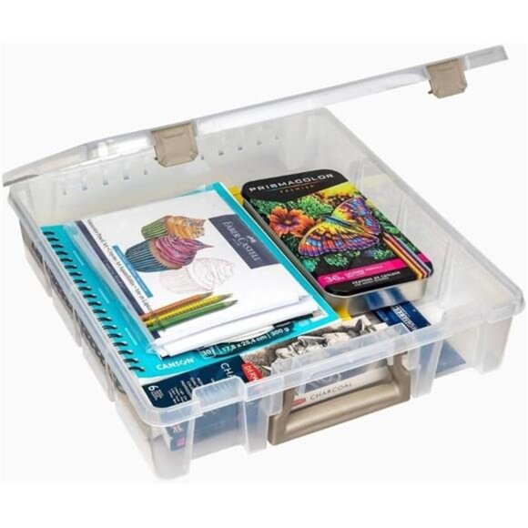 Super Satchel 1 Compartment Box Clear Craft Organizer Storage Case - Picture 1 of 7